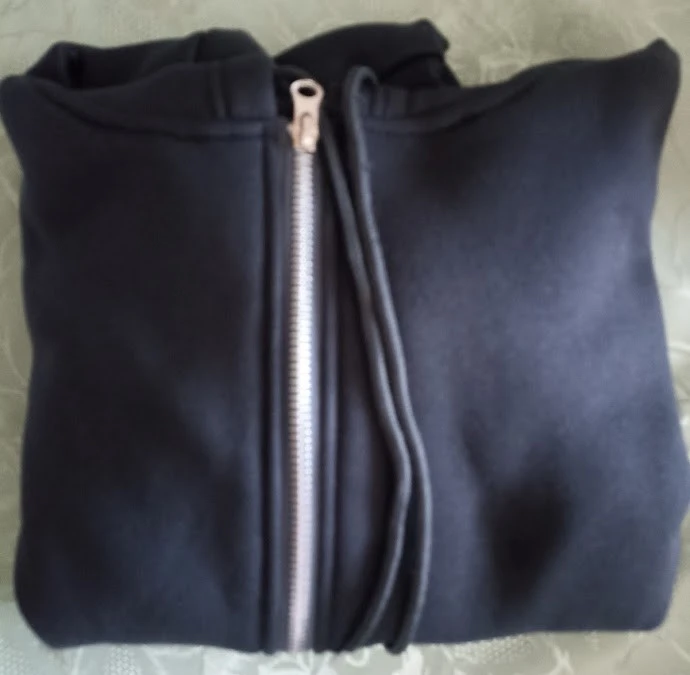 Chaqueta/Sudadera con capucha y cremallera gris, interior de franela suave - NUEVO - Talla M – photo 4